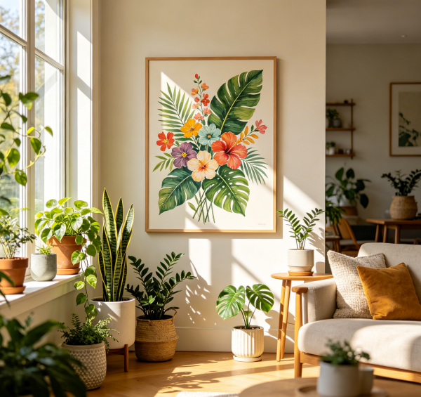 Framed Botanical Wall Art Set